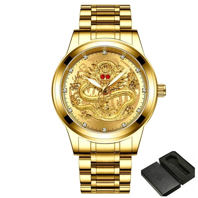 Мужские часы из нержавеющей стали золотые серебристые Роскошные