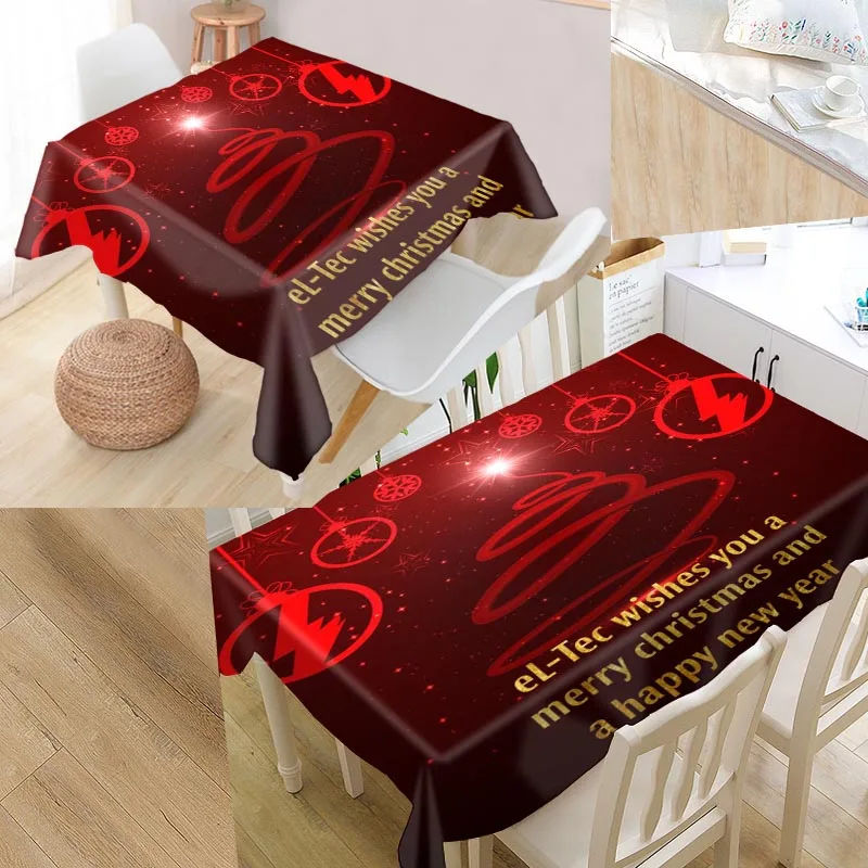 

Best Merry Christmas 02 Custom Table Cloth Rectangular Oxford Print Waterproof Oilproof Square Table Cover Party Tablecloth