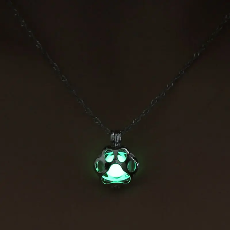 Светится в темноте ожерелье Луна квадратное Сердце s для женщин полые капли воды