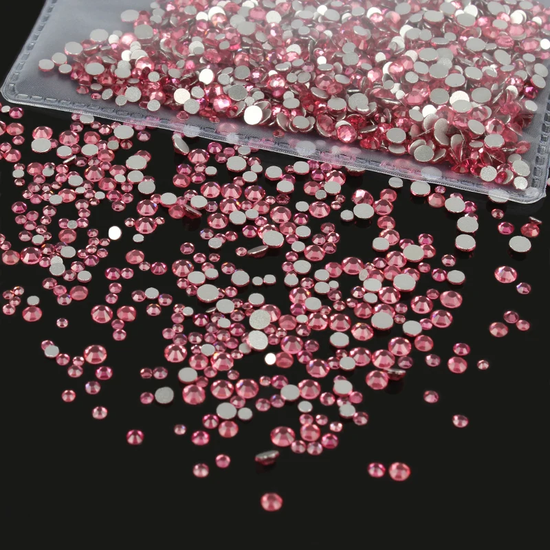 SS3-SS30 Розовые Красные Стразы для ногтей 3d зеркальная стеклянная СТРАЗА не горячая