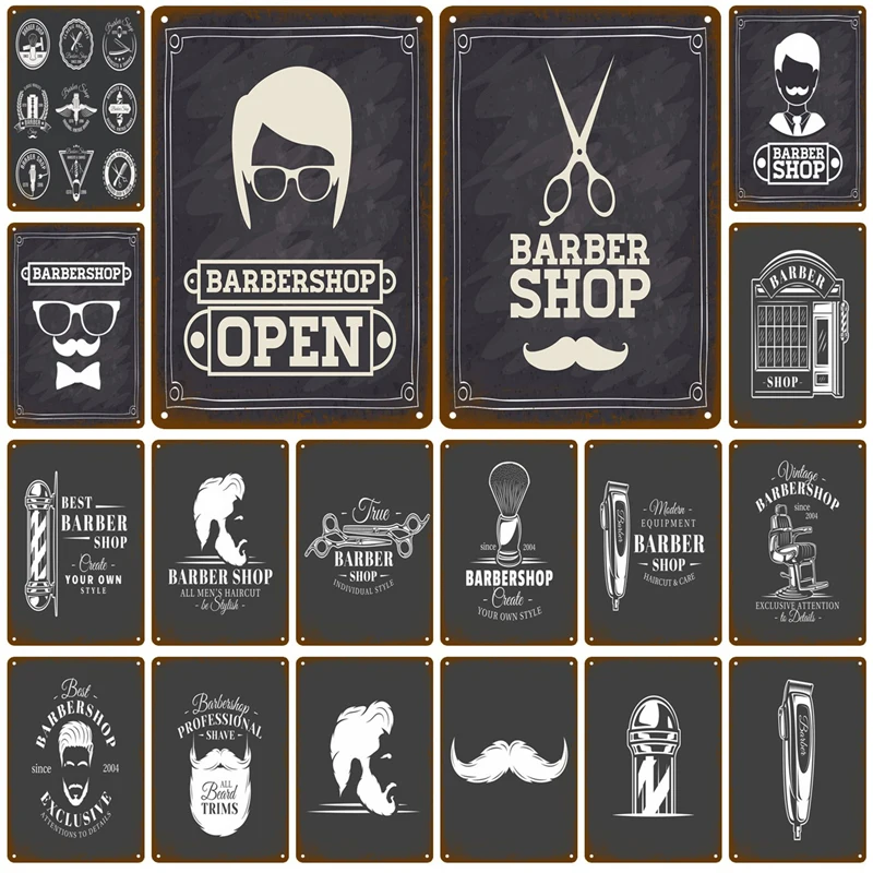 Украшение для парикмахерской Ретро Паб Бар Оловянная вывеска потертый шик