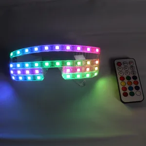 Полноцветная панк светодиодная светящаяся маска Rave glase очки EDM для вечерние ди-Джея