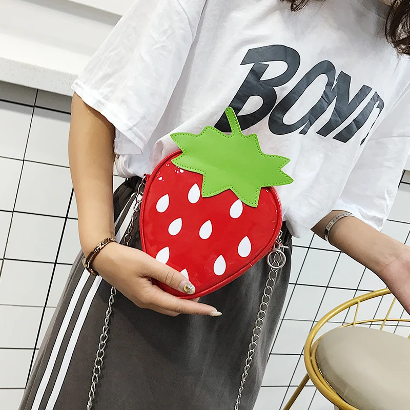 

Child Strawberry Pattern Shoulder Bags Women Shoulder Bags Mini Phone Wallet Bags Small Pu Leather Female Crossbody Bags