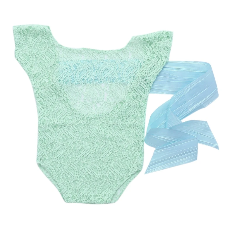 2017 г. комбинезон для новорожденных девочек с кружевом и бантом на спине реквизит