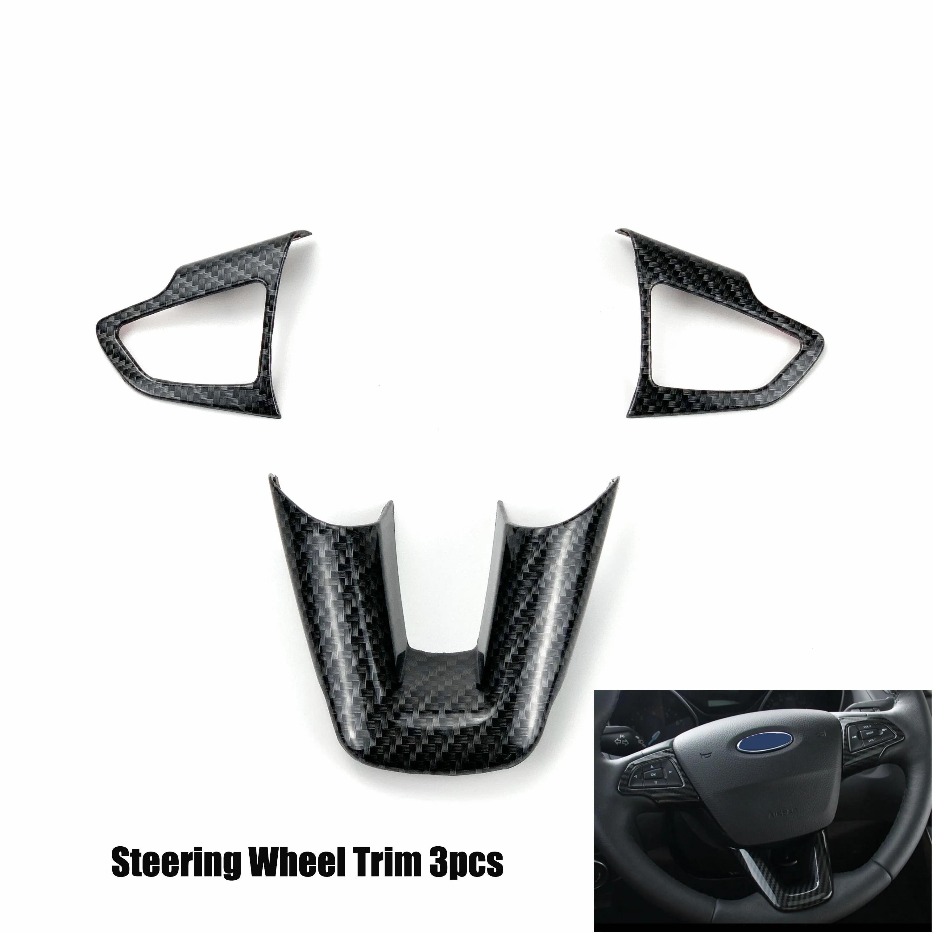 Steering wheel trim Автомобильный-Стайлинг Шестерня панель держатель чашки дверная ручка рулевое колесо вентиляционное отверстие декоративный чехол для Ford Focus 3 mk3 - Название цвета: Steering wheel trim