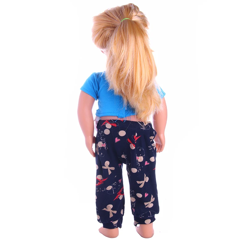 2 шт./компл. синий повседневный костюм с кулиской дизайн для 18 дюймовых