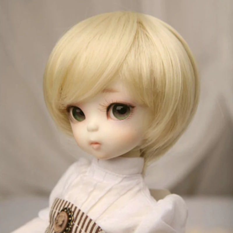 1/3 1/4 1/6 Bjd SD кукольный парик высокая температура Милая Короткая блондинка для