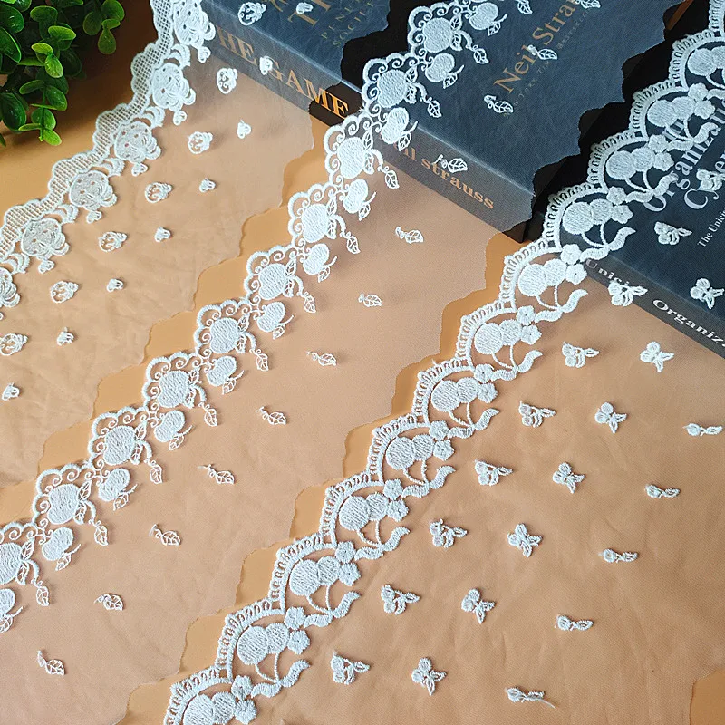 

New Mesh Lace Fabric Embroidery Dress Decoration Garment Material Needlework Sewing Lace Accessories 19 Yards Width 10cm 190