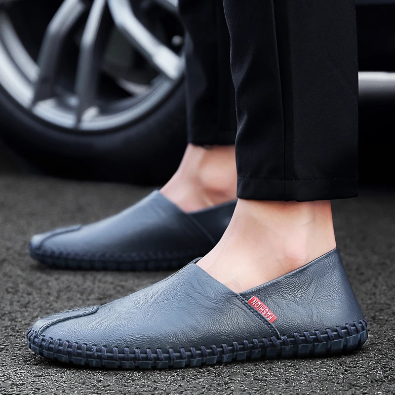 

REETENE Big Size 38-50 Loafers For Men Lightweight Comfort Men'S Loafers Casual Leather Loafers Male Flats Men Driving Shoes