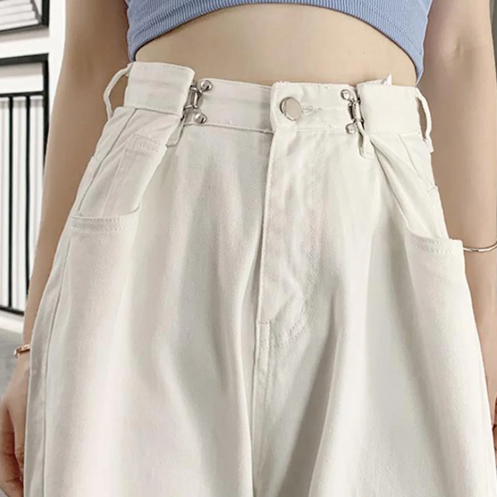White Straight Jeans for Women 2023 Autumn New Casual Wide Leg Pants Ladies Streetwear Loose High Waist Denim Trousers