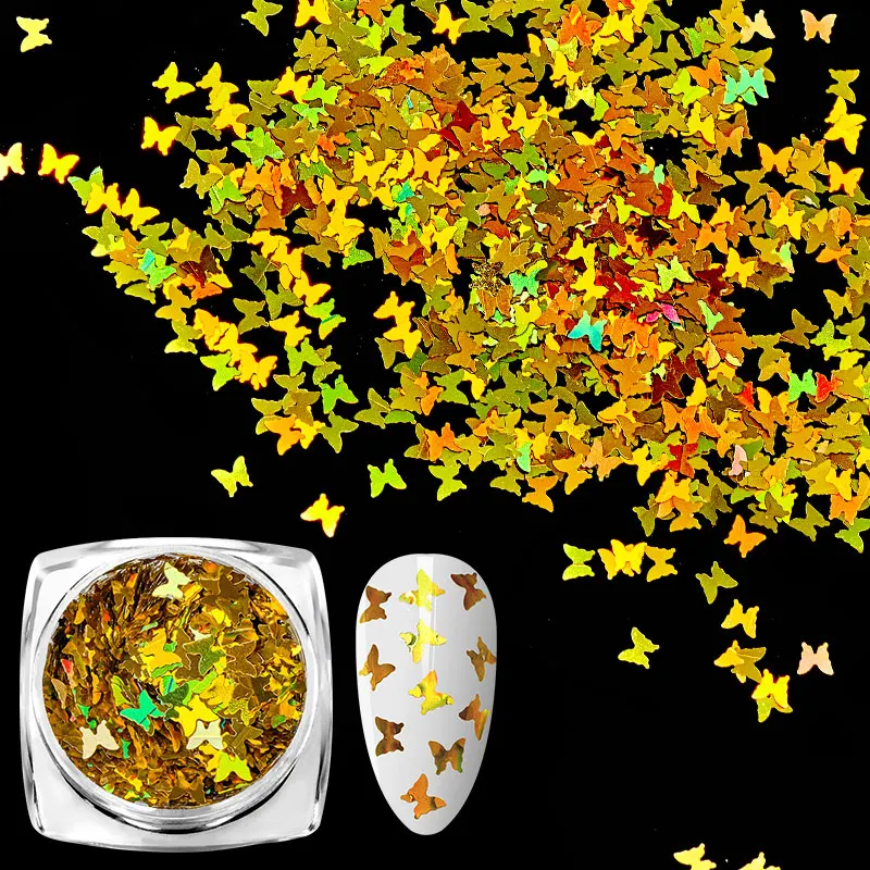 Разноцветные блестящие бабочки для ногтей блестки смешанные цвета