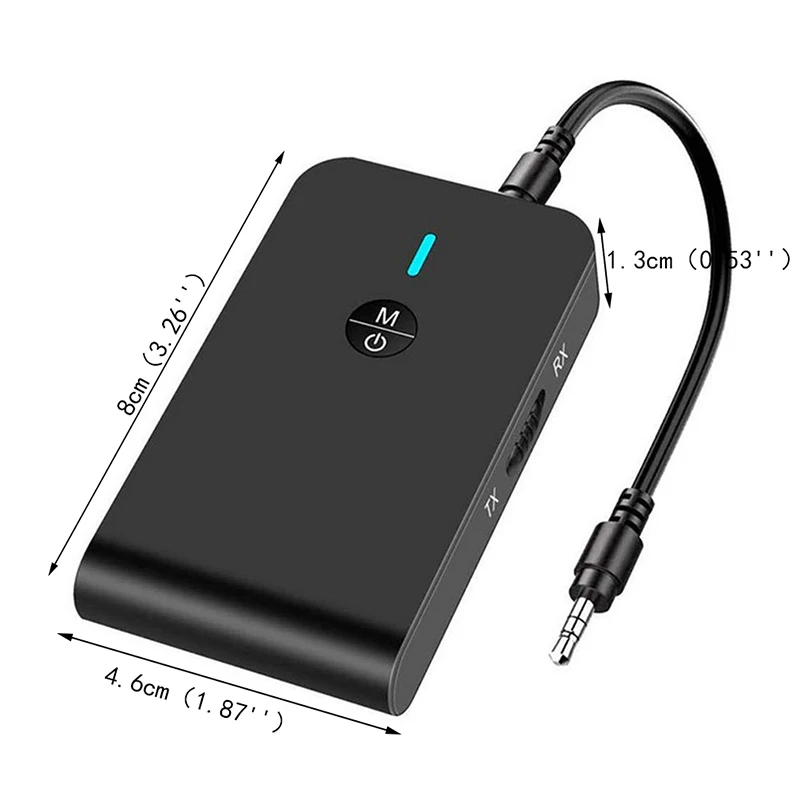 

5.0 Bluetooth Adapter Wireless Audio Bluetooth Transmitter Receiver for PC TV Car 3.5mm AUX Music Receiver Sender Adaptador