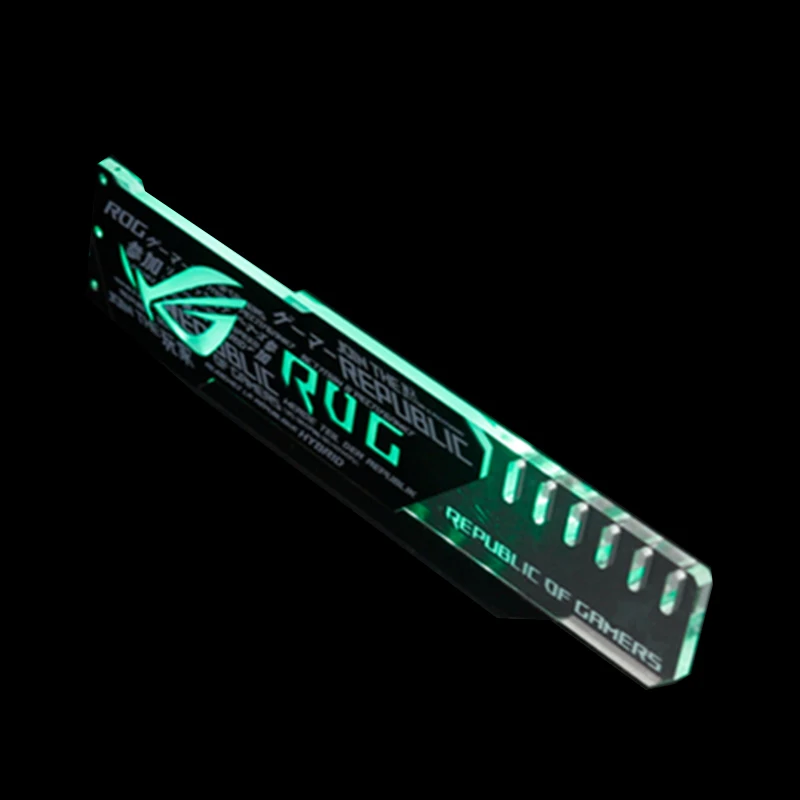 Black ROG 4PIN Поддержка графической карты GPU держатель кронштейн VGA Рамка подставка алюминий+ акрил ROG 12V 4PIN RGB/5 V 3PIN ARGB ASUS AURA SYNC Symphony - Blade Color: Black ROG 4PIN