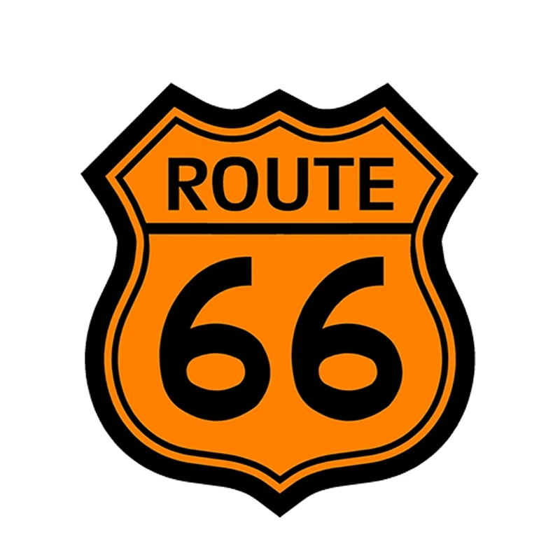 

Personality Highway Signs Orange Highway 66 Car Sticker Waterproof Car Motorcycle External Accessories PVC Decal 12cm*10cm