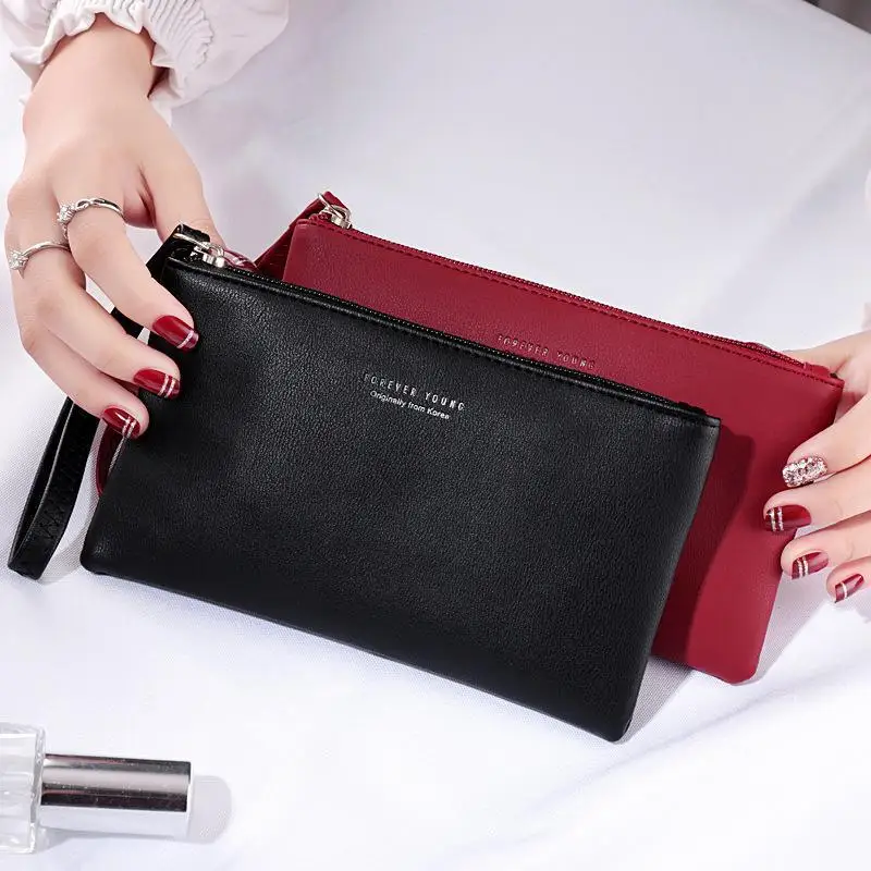 Wristband Wallets Luxury Brand Leather Women Long Zipper Coin Purses Clutch Wallet Female Money Card Holder Ladies Handbag