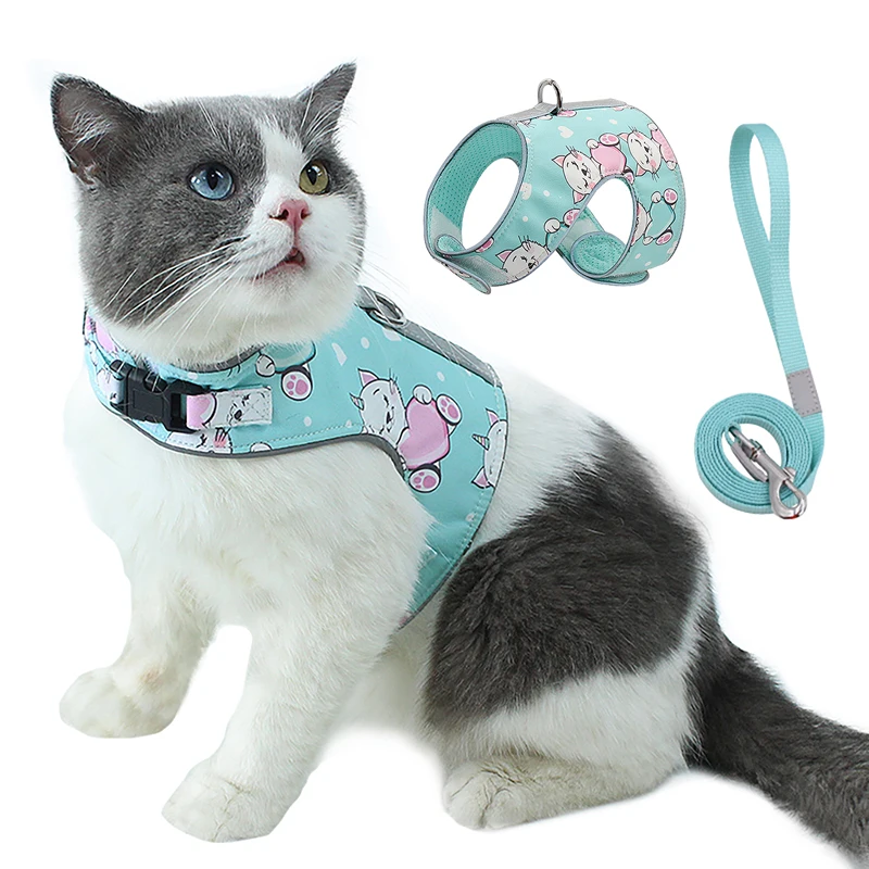 

Cat Harness and Leash Set for Small Medium Pet Adjustable Reflective Cat Chest Strap Puppy Harness Outdoor Cat Accessories