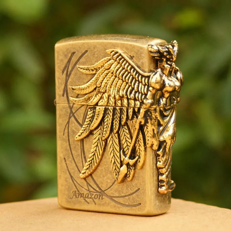 

Original Zorro kerosene retro lighter gold-plated Antique Silver Warrior Authentic Men's gift