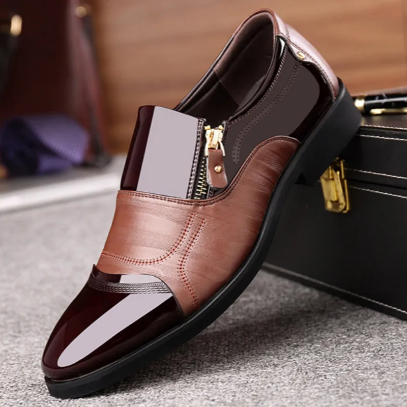 High high quality men wedding dress Hombre man Zapatos low block heels formal casual business leather Oxford shoes | Обувь