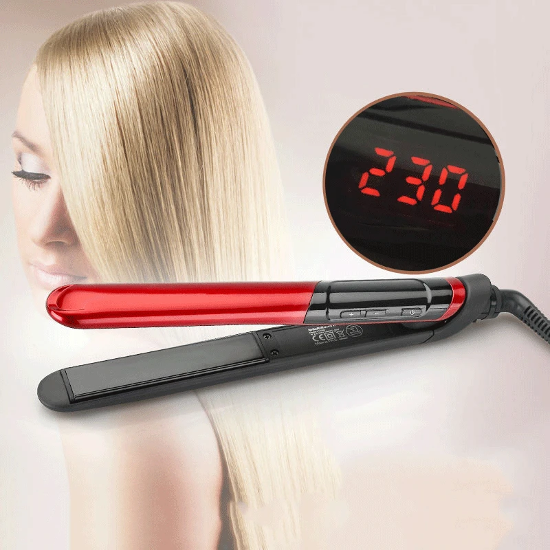 

LCD Display 2-in-1 ceramic coating Hair straightener comb hair Curler beauty care Iron healthy beauty curling irons flat iron