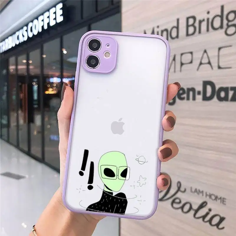 

Fashion E.T. Alien art pattern luxury design Phone Case matte transparent For iphone 7 8 11 12 plus mini x xs xr pro max cover