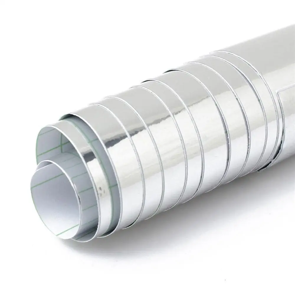 Новинка 152x20 см растягивающаяся Серебристая хромированная безпузырьковая