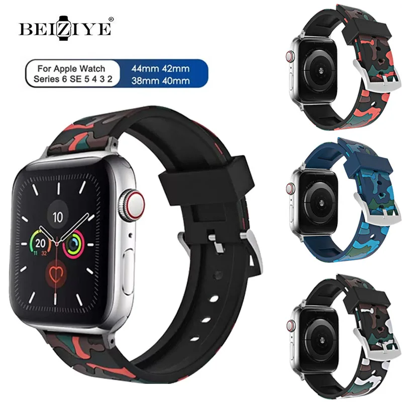 

Ремешок силиконовый для Apple Watch, 42/38/40/44 мм, SE 6/5/4/3/2/1
