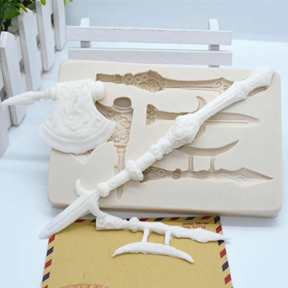 Luyou 3D меч Ax помадные формы инструменты для выпечки торта кухонные аксессуары