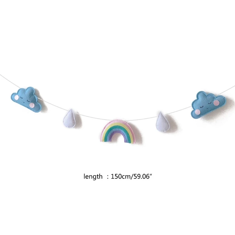 

Nordic Felt String Cloud Garland Party Banner Kids Room Hanging Wall Decor Tent Bed Baby Shower Bunting Ornament