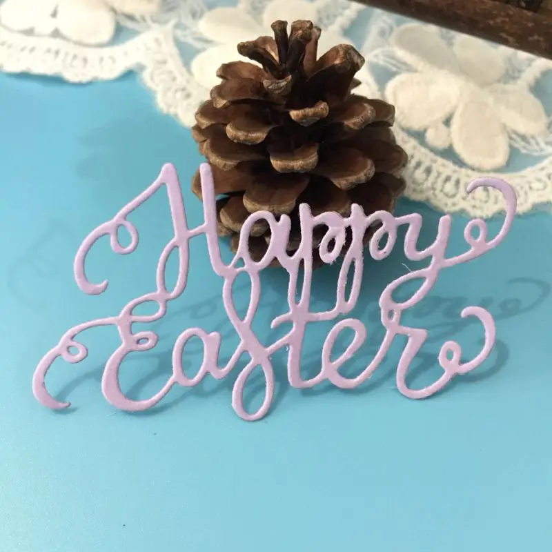 

Happy Easter Metal Cutting Dies Stencil DIY Scrapbooking Album Stamp Paper Card Embossing Crafts Decor