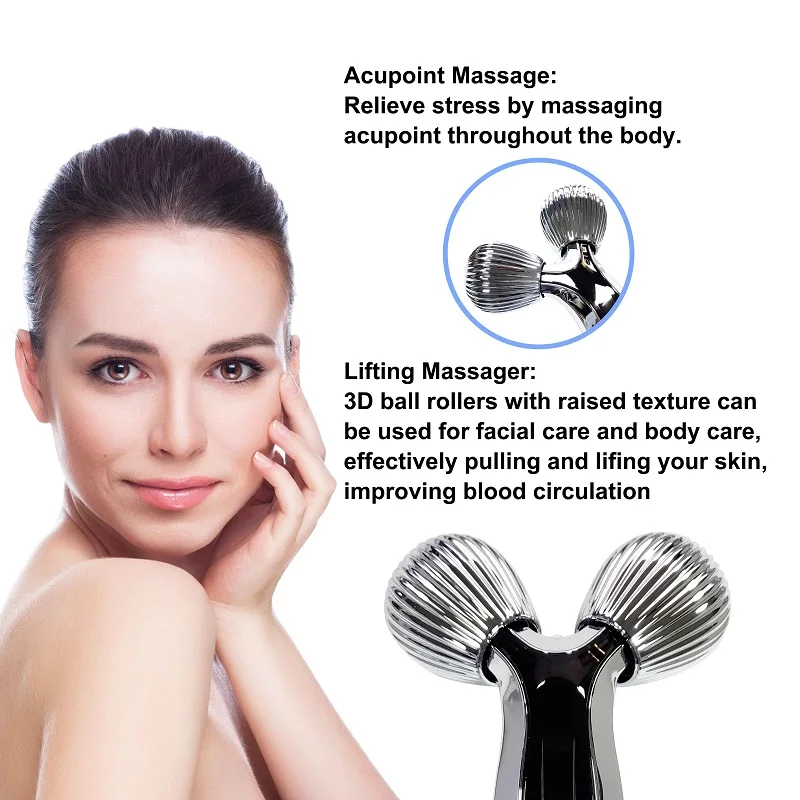 3D роликовый массажер лица серебро тонкое лицо для всего тела в форме Солнечная