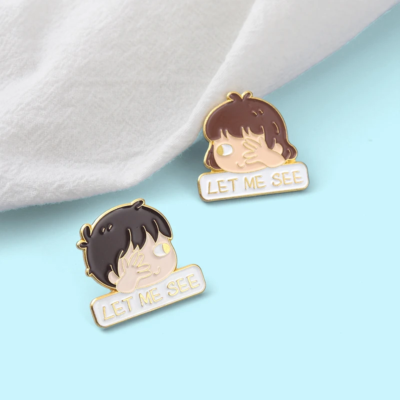 

Girl and Boy Enamel Pins Badge Cartoon Student Brooches Backpacks Clothes Lapel Pin Jewelry Gift for Kids Friends Wholesale