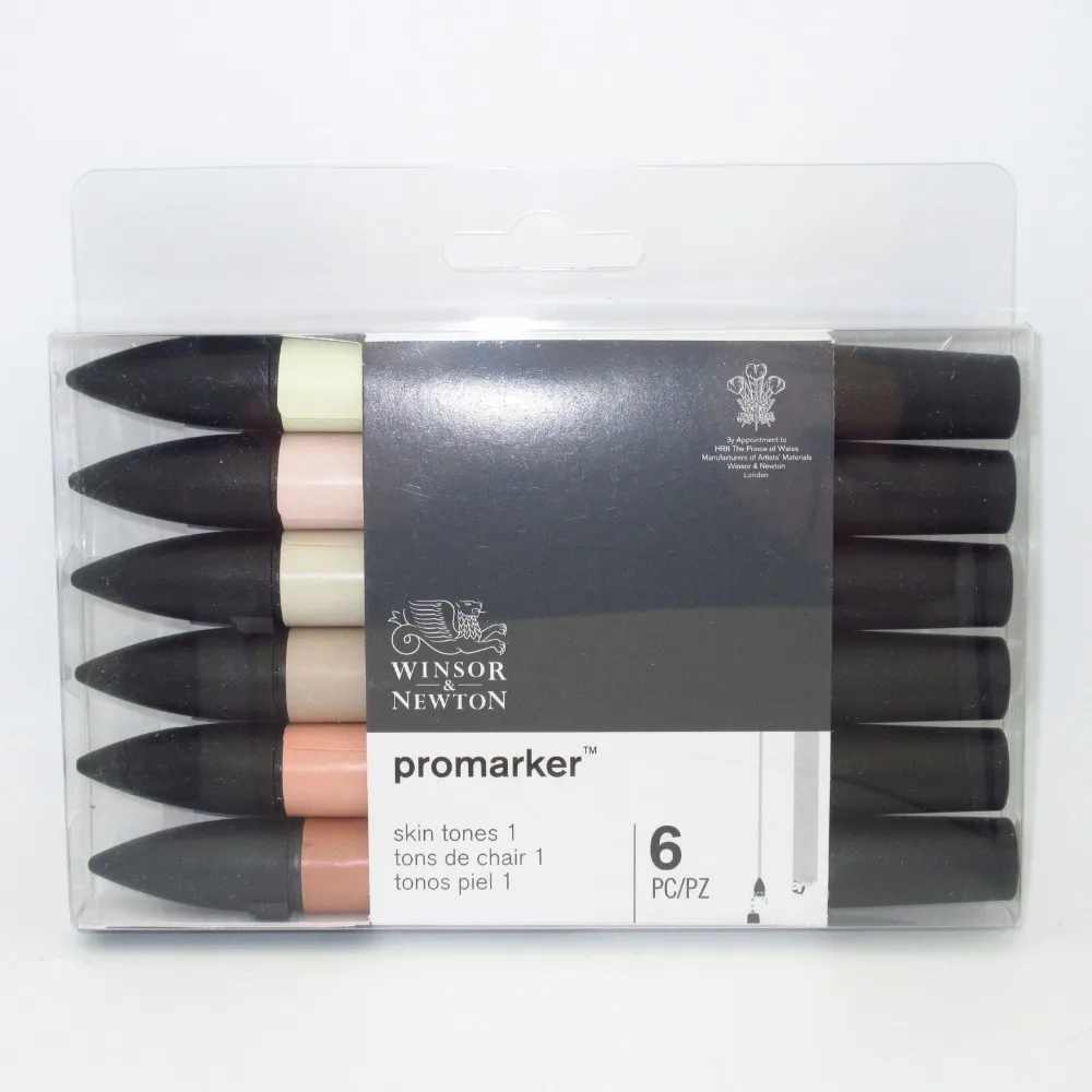 WINSOR& NEWTON Promarkers набор двухконцевых маркеров на спиртовой основе 6 цветов и 12 цветов дизайн Профессиональный маркер для художников