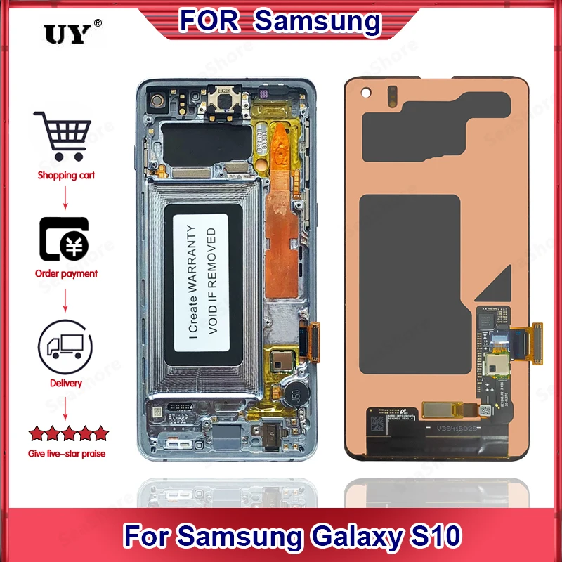 

AMOLED Display For Samsung Galaxy S10 LCD Display Touch Screen For Samsung S10 LCD Display Digitizer Replacement Parts SM-G973F