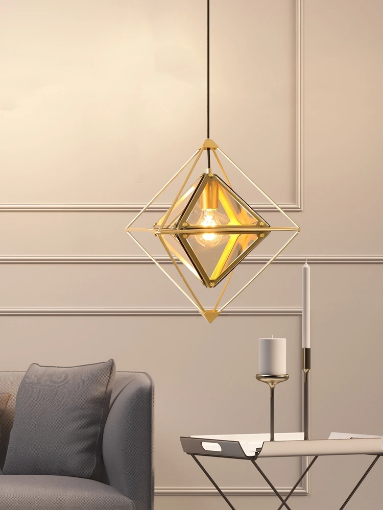 Goede Postmodern Simple LED Pendant Lights Nordic Restaurant Lighting Cafe Suspension Luminaire Bar Diamond Shaped Hanging Lamps