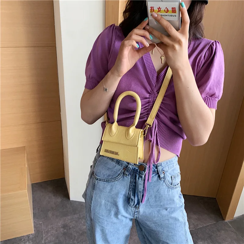 

For Women 2021 Jacquemus Mini Purses And HandbagsCrossbody Bag Famous Brand Totes Luxury Designer Hand Bags Crocodile Pattern