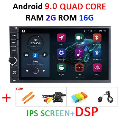 DSP ips Восьмиядерный 2 Din Android 9 автомобильный Радио мультимедийный плеер ram 4G gps навигация fm WiFi без dvd 2 DIN Радио Для VW Nissan Kia - Цвет: 2G 16G IPS DSP