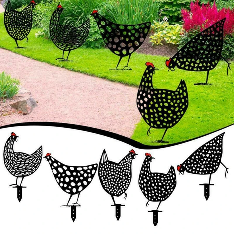

1 шт. Пасхальная курица, металлическая курица для пасхального садоводства, украшения для двора, железная утварь, открытый сад, газон, большая...
