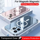 Прозрачные мягкие ударопрочные чехлы из ТПУ для Apple iPhone 13, 11 Pro Max, For Magsafe Magnetic, с магнитной беспроводной зарядкой, 12 мини, аксессуары