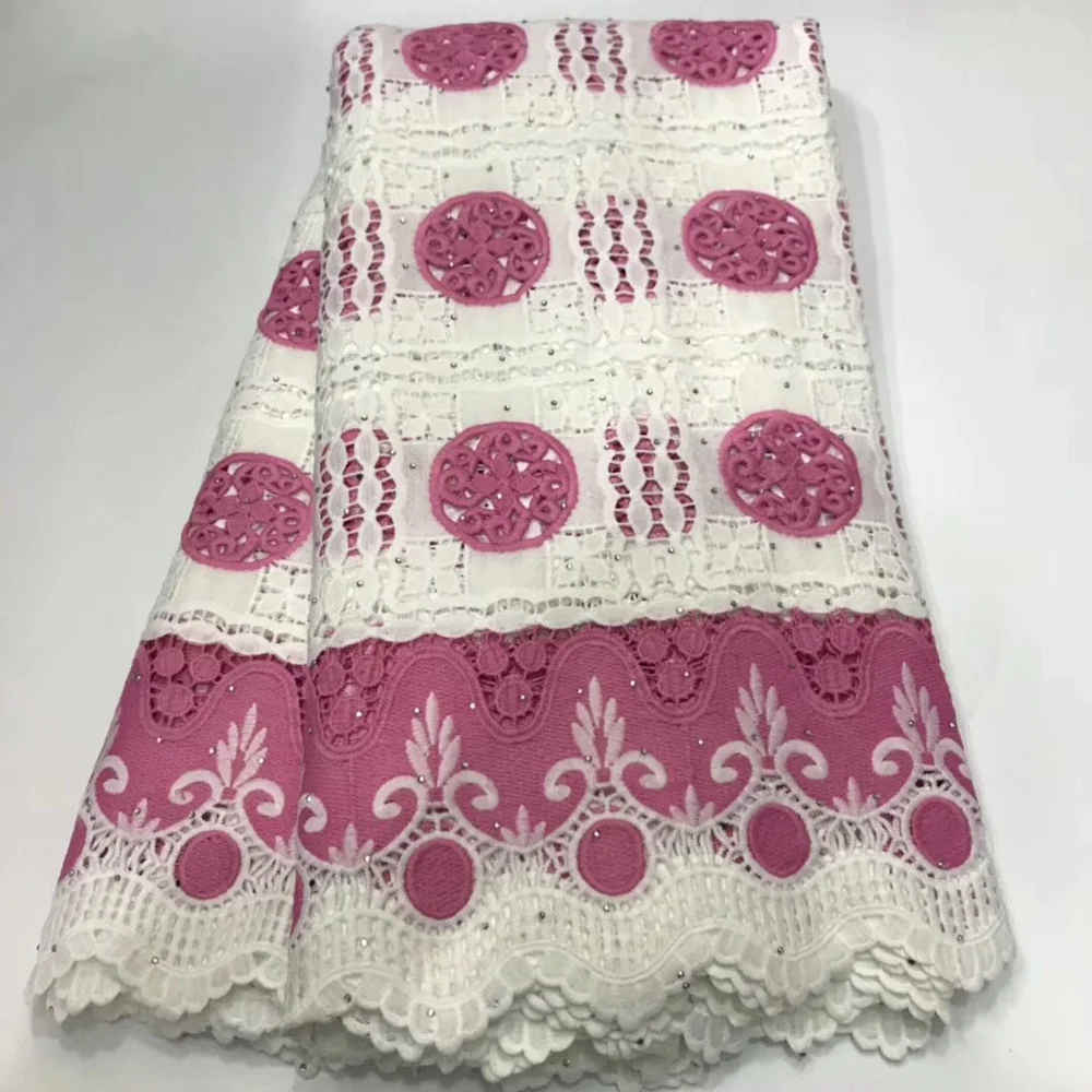 Новейшее высококачественное Африканское гипюровое кружево с большими камнями