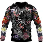 Толстовка мужская с 3D-принтом татуировок самурая, новая толстовка на молнии в стиле Харадзюку, повседневный пуловер в стиле унисекс, 9