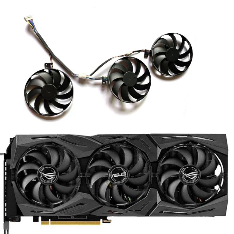 Кулер для видеокарты ASUS RX5700 XT ROG STRIX RTX2080TI 8 7 контактов 12 В 3 шт. | Компьютеры и офис