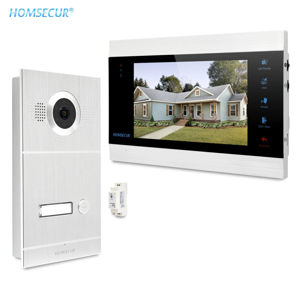 Проводной видеодомофон HOMSECUR система звонков 1 3 МП серебристая камера