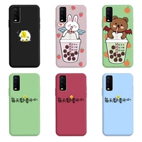 case for vivo y20y20i frosted silicone casing cute anime candy phone case macaron color couples soft silicone cover