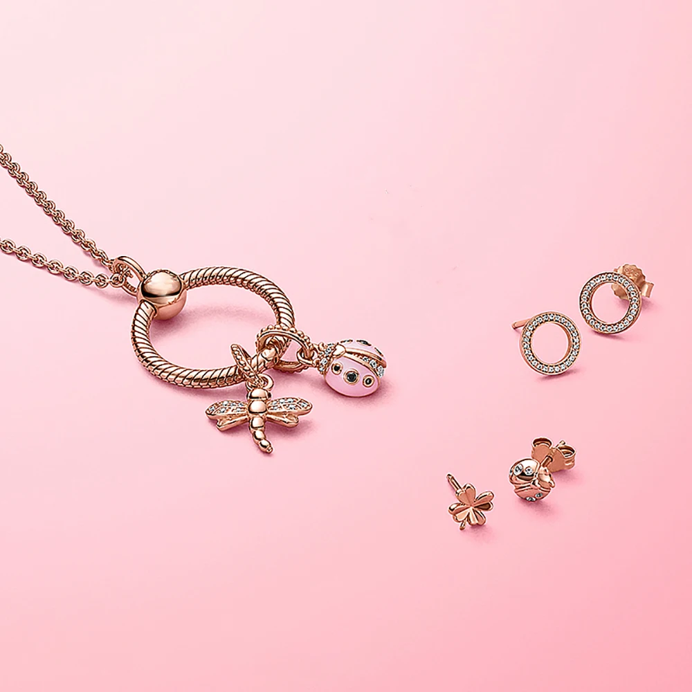 

Ahthen S925 Sterling Silver Beads Sparkling Dragonfly Pendant Charms fit Original Pandora Bracelets Women DIY Jewelry Making