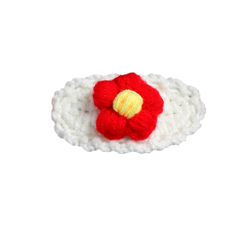 

New Year Hair Accessories Wool Knitting Handmade Hair Clip Crochet DIY Hairpin Hair Ring Head Ear Rings Material Package