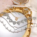 Сердце цепочка колье ожерелье для женщин воротничок в готическом стиле ожерелья эстетическое украшения для рождественской вечеринки, костюм на Хэллоуин для девочки, Новое Колье-чокер