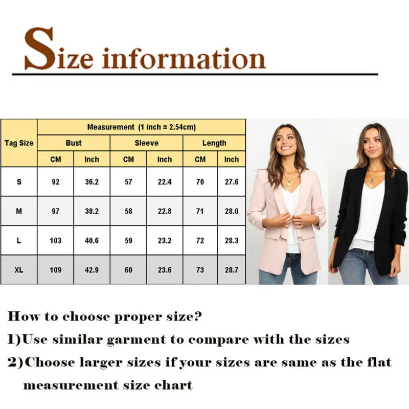 2019 Fashion Women Slim Casual Business Blazer Suit Work Jacket Top Outwear Long Sleeve Career Formal Coat Cardigan | Женская одежда