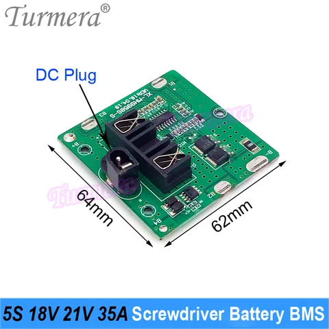 Turmera 5S 18В 21В 35A BMS плата защиты для литиевой батареи 18650