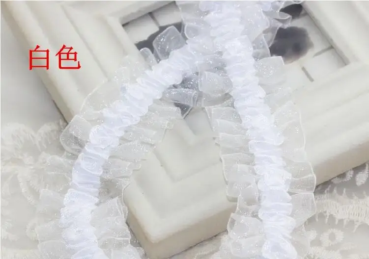 Лента бархатная эластичная с оборками 5-10 м 4 см | Дом и сад