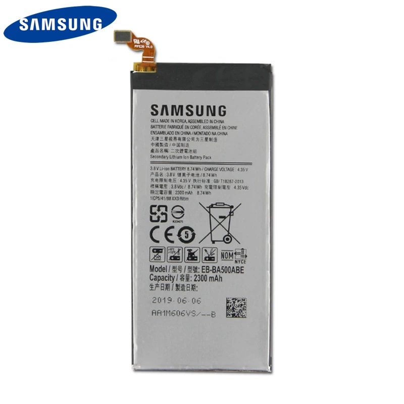 Аккумулятор samsung EB-BA500ABE для samsung GALAXY A5 EBBA500ABE подлинный Сменный аккумулятор для телефона 2300 мАч